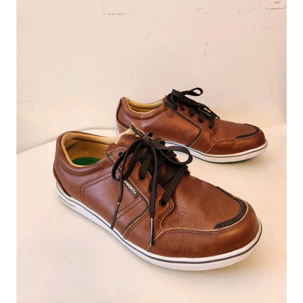 Ashworth Cardiff Spikeless Golf Shoes Brown Leather Comfort G54281 Mens Size 7.5